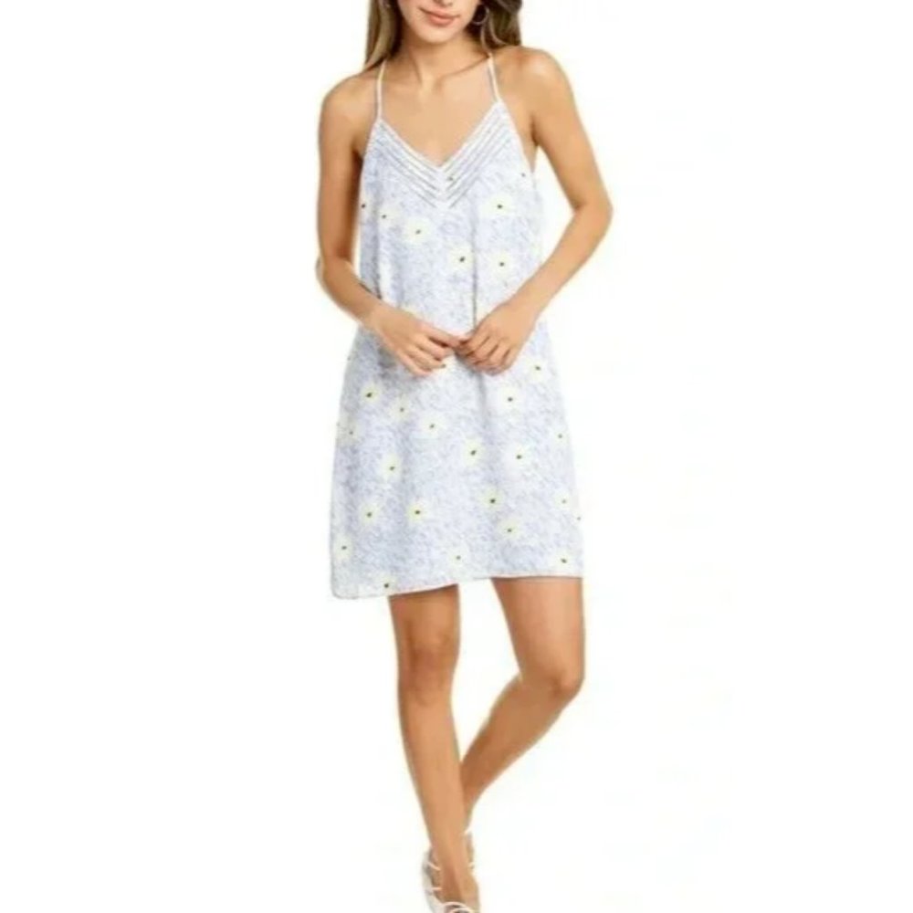 New Socialite Racerback Mini Dress V-Neck Blue Floral Lightweight Women’s XL